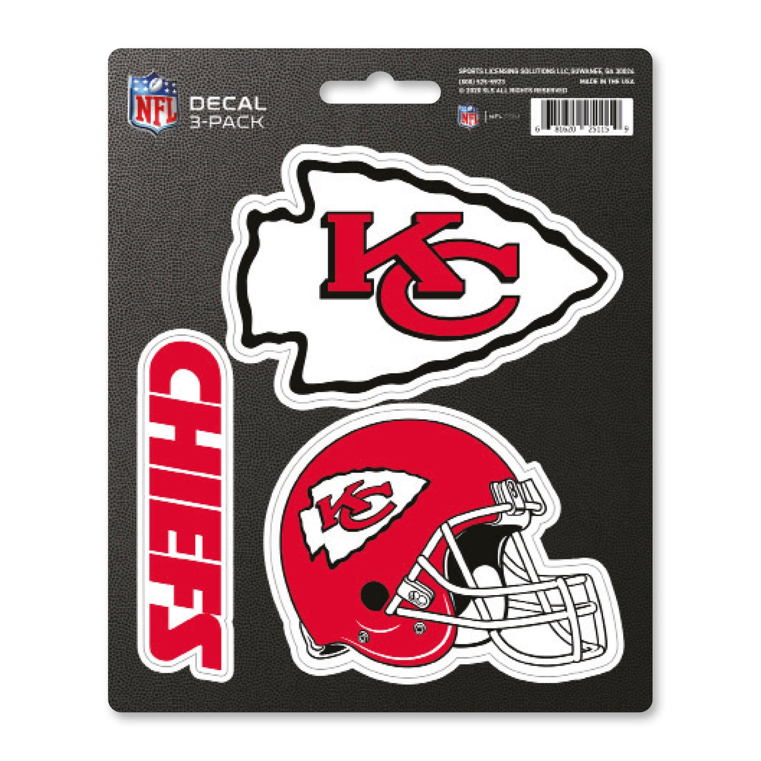 Fanmats Kansas City Chiefs Decal 3pk