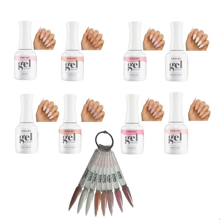 Kiara Sky Hema Free Builder Gel Collection with Swatch ring