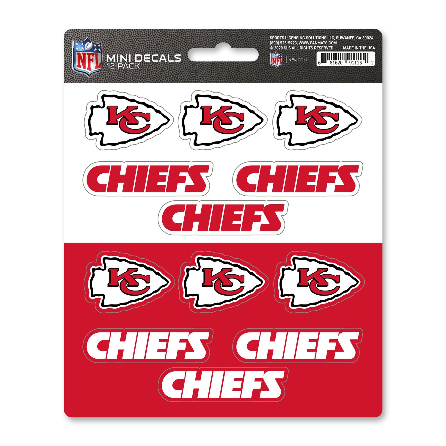 Fanmats Kansas City Chiefs Mini Decal 12pk