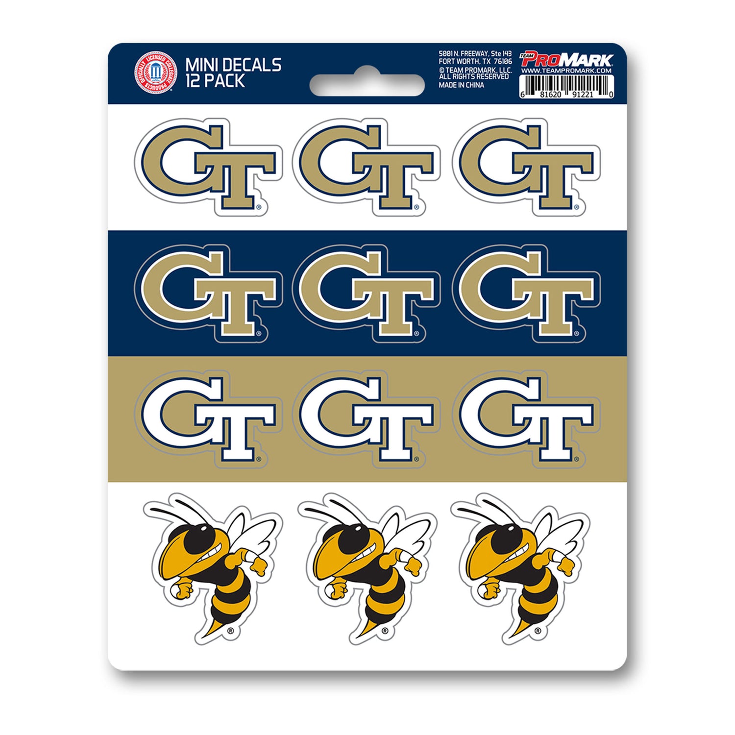 Fanmats Georgia Tech Yellow Jackets Mini Decal 12pk Fanmats