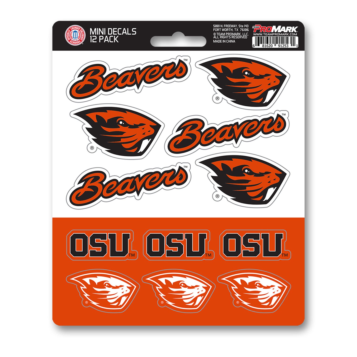 Fanmats Oregon State Beavers Mini Decal 12pk Fanmats