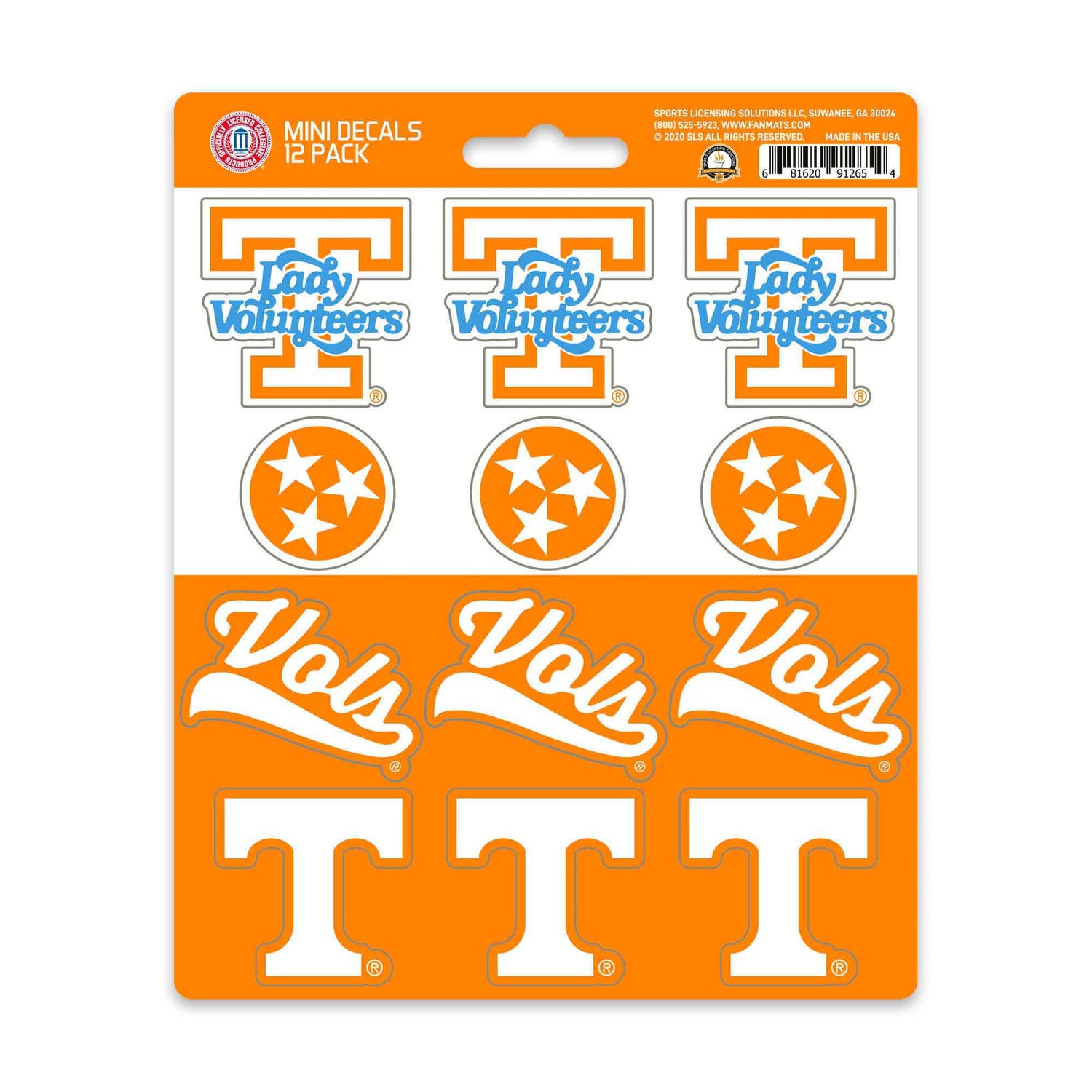 Fanmats Tennessee Volunteers Mini Decal 12pk