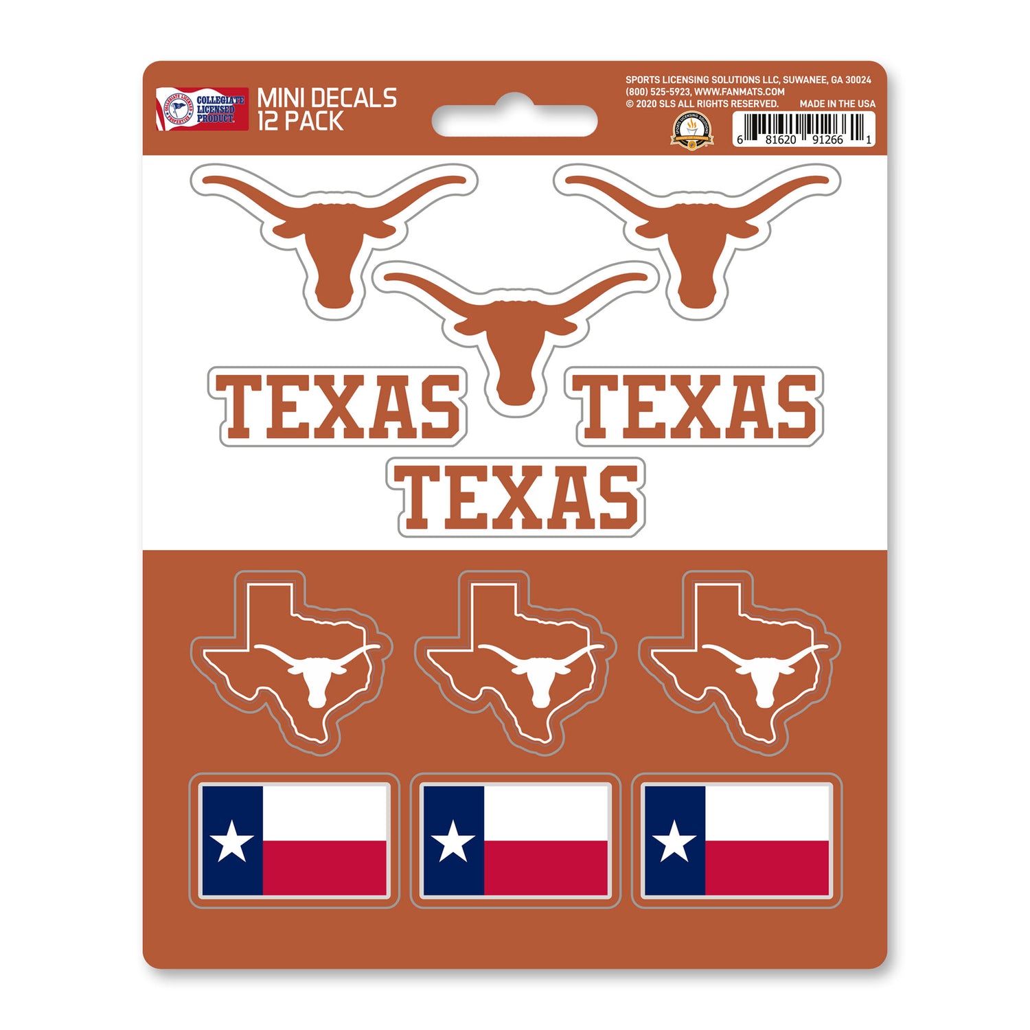 Fanmats Texas Longhorns Mini Decal 12pk