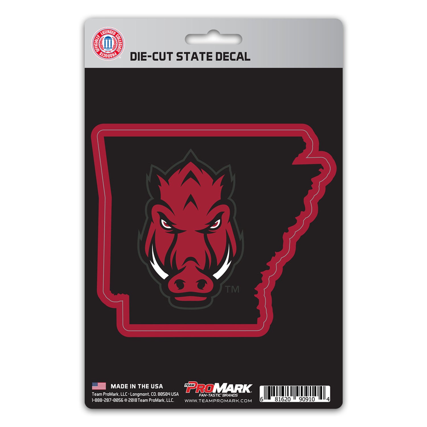 Fanmats Arkansas Razorbacks State Shape Decal Fanmats