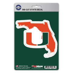 Fanmats Miami Hurricanes State Shape Decal Fanmats