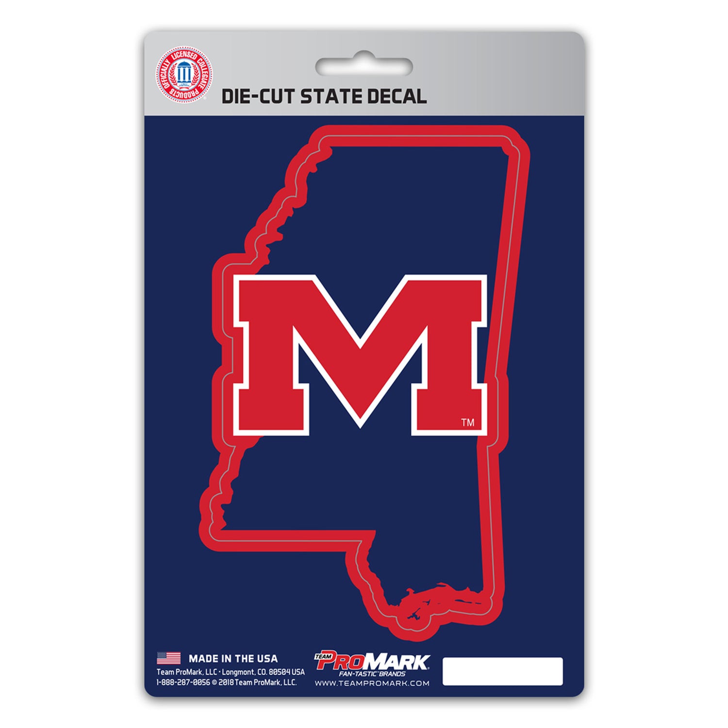 Fanmats Ole Miss Rebels State Shape Decal Fanmats