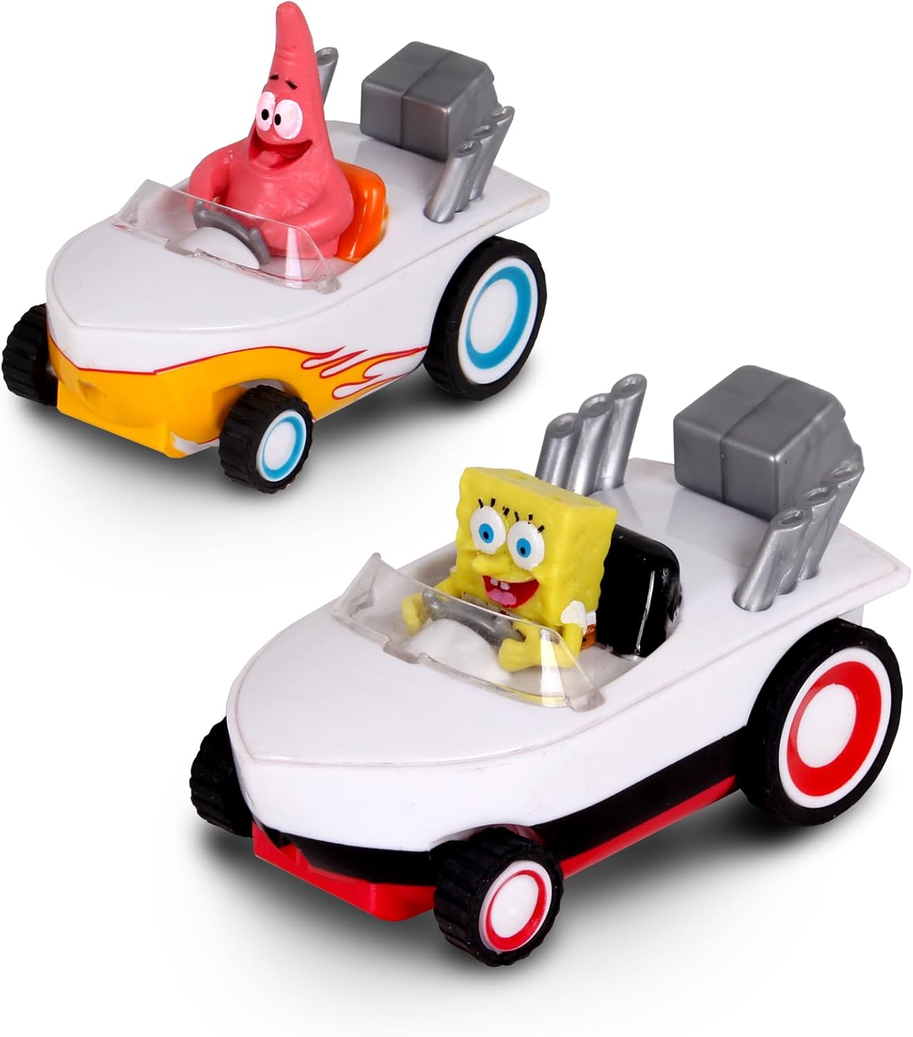 SpongeBob Squarepants Pull Back 2PK SpongeBob & Patrick Hot Rod Boats