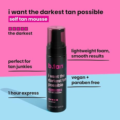 B.Tan I Want The Darkest Tan Possible Self Tan Mousse 6.7 oz.