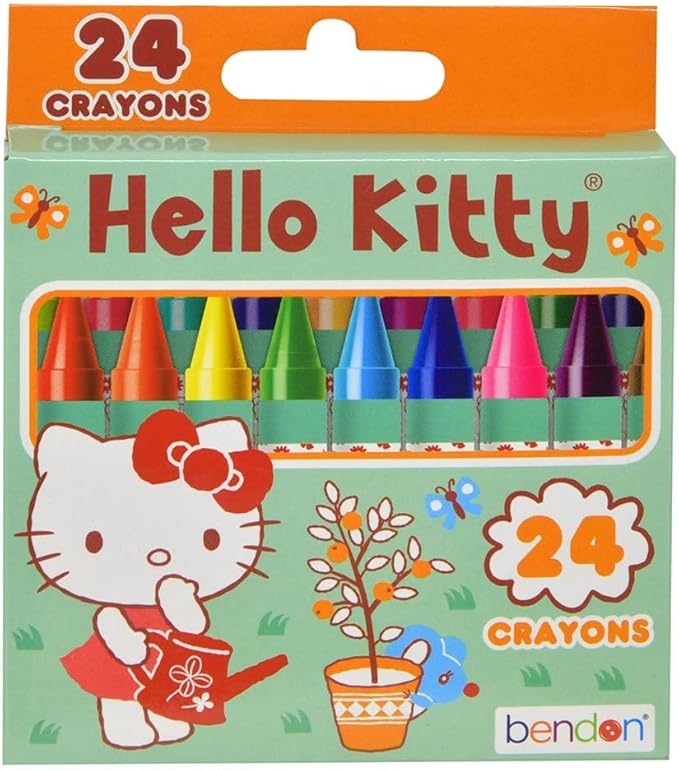 Hello Kitty 24-Count Crayons, Standard Box Coloring & Art Supply