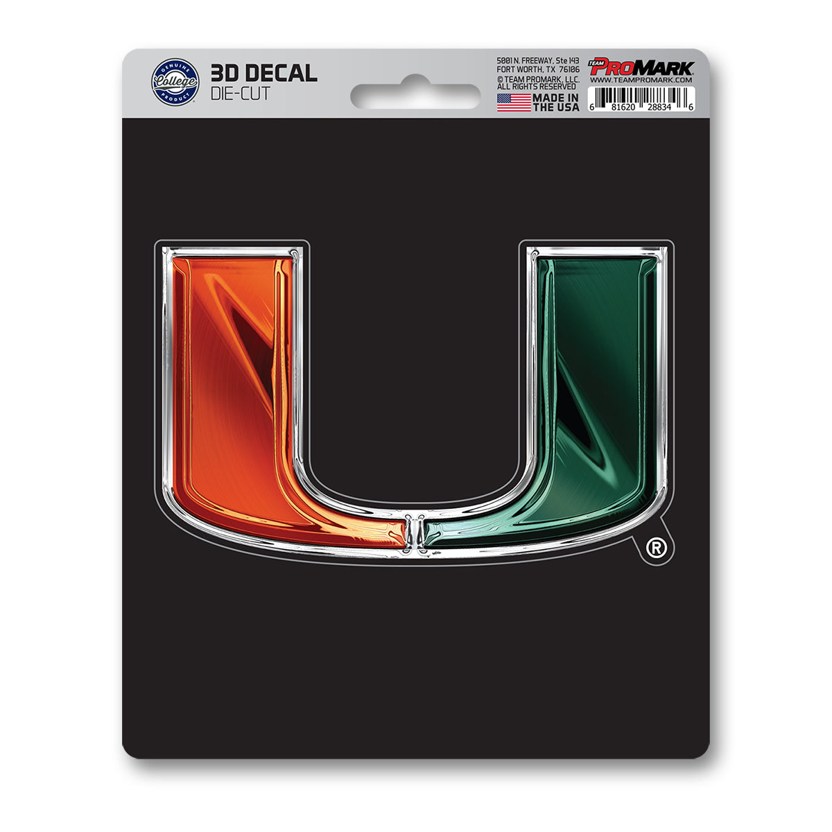 Fanmats Miami Hurricanes 3D Decal Fanmats