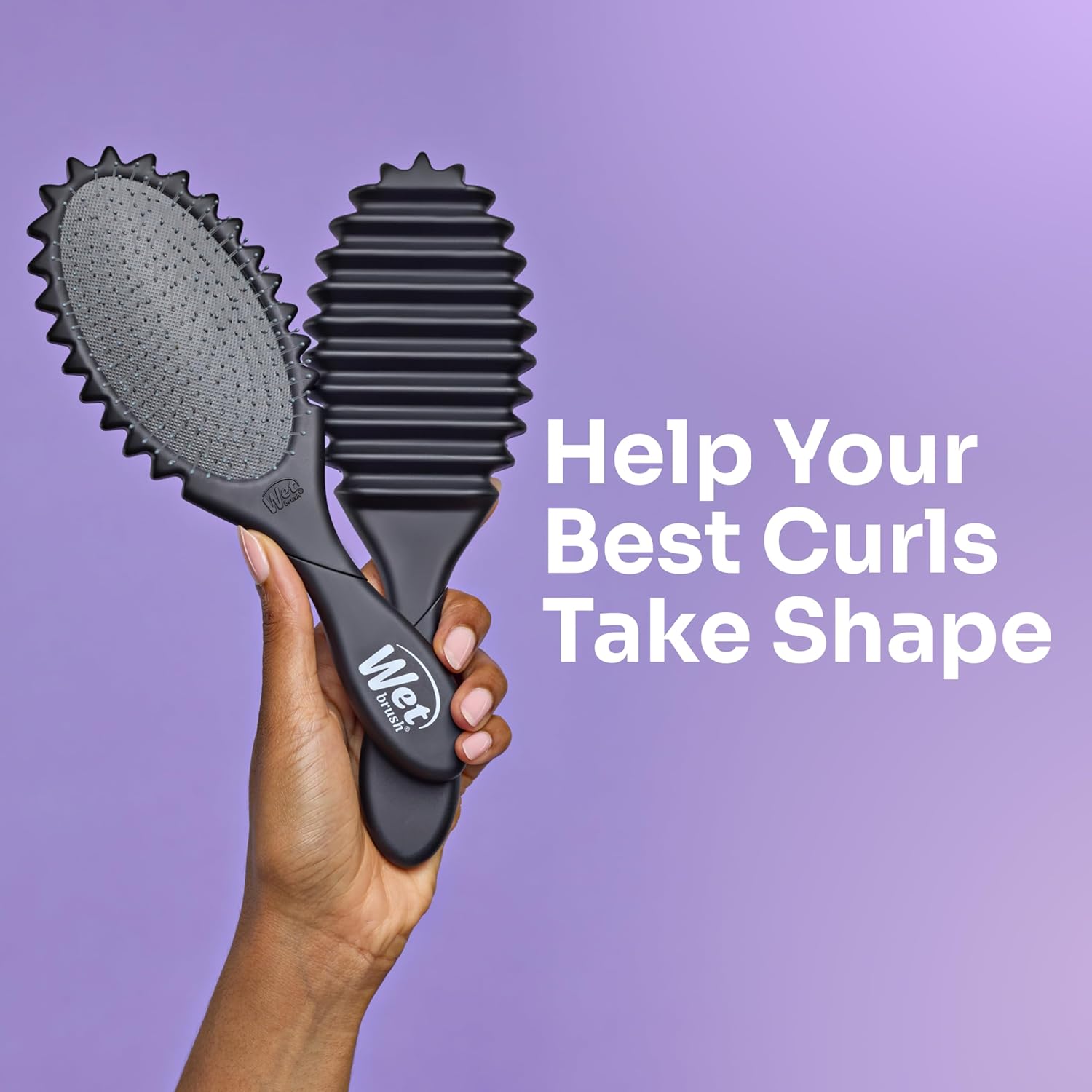 Wet Brush Curl Shaper Detangler Brush - Black