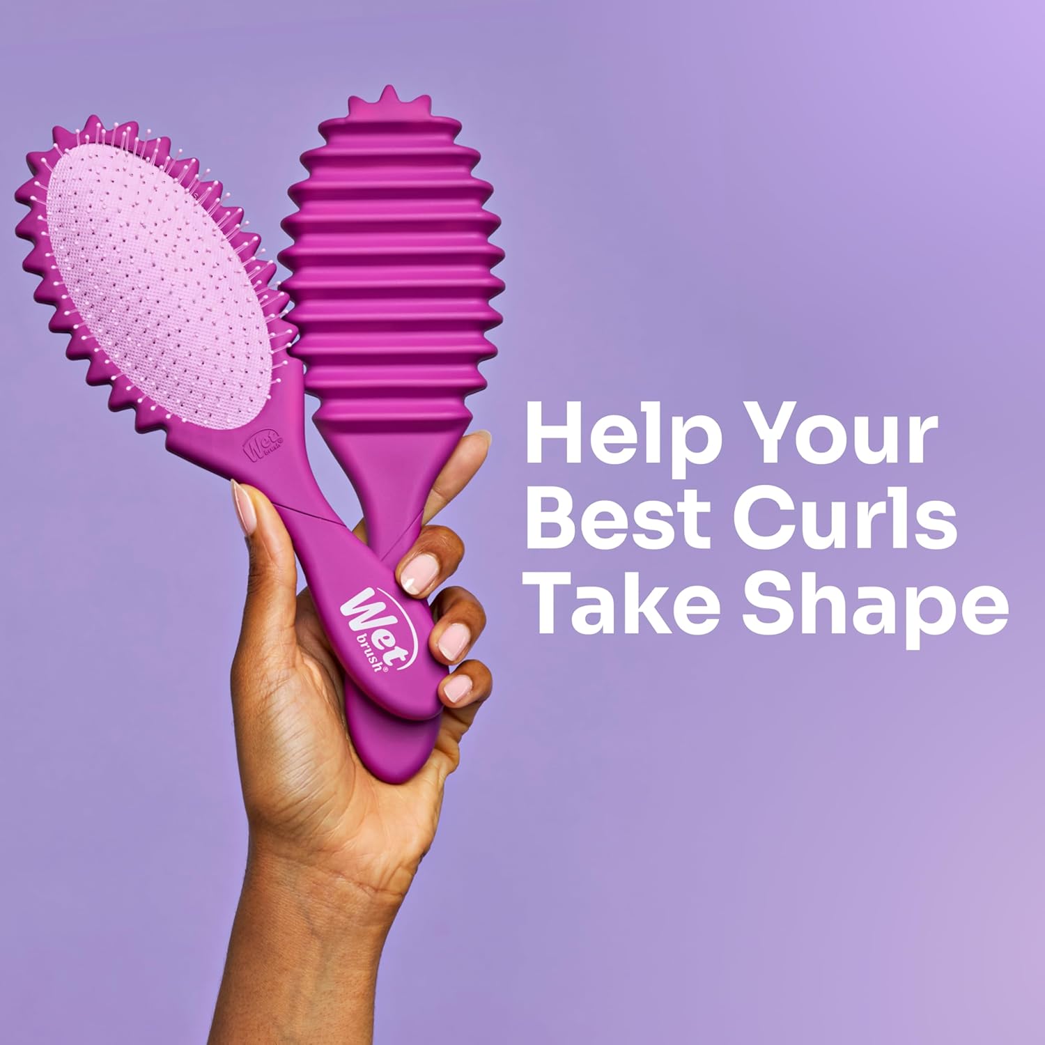 Wet Brush Curl Shaper Detangler Brush - Purple