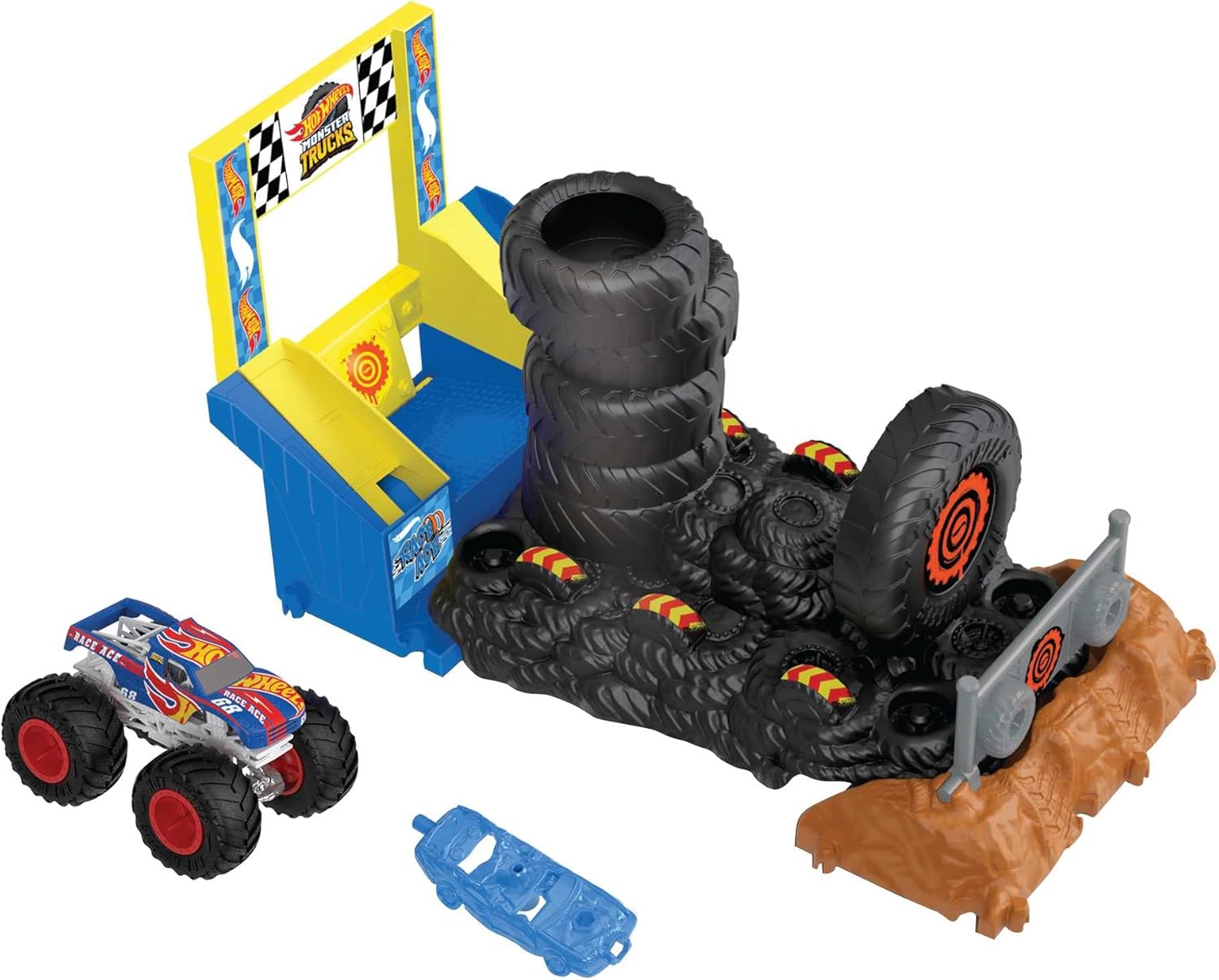 Hot Wheels Monster Trucks Arena Smashers Race Ace Smash Race Challenge Playset
