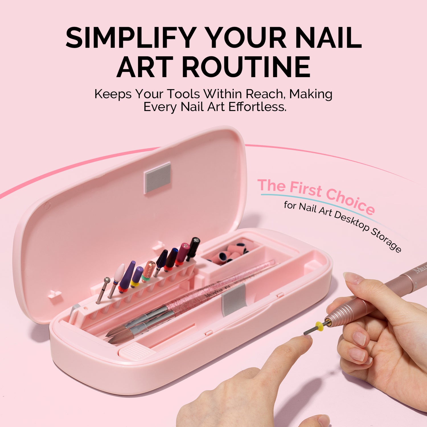 MelodySusie Acrylic Nail Tool Storage Box (ONLY BOX) - Pink