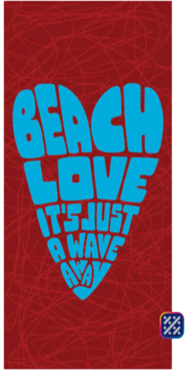 Beach Love Heart Beach Towel