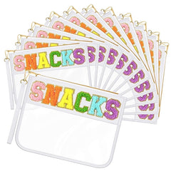 Embroidered Snack Bag Clear with White Trim - PinkPro Beauty Supply