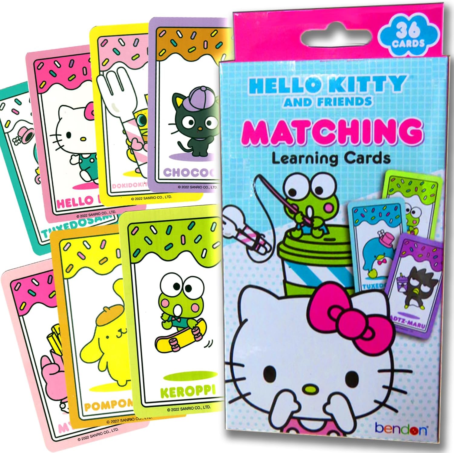 Hello Kitty Matching Learning Cards, Match Game, 36 Cards