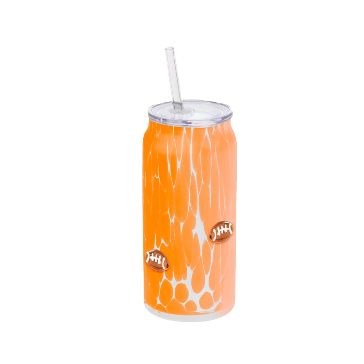 Swig Life Orange Football Charm Glass 23 oz.