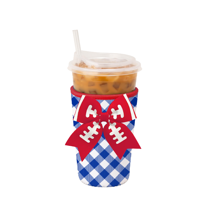 Swig Life Coolie Med Iced Cup Royal & Red Gingham
