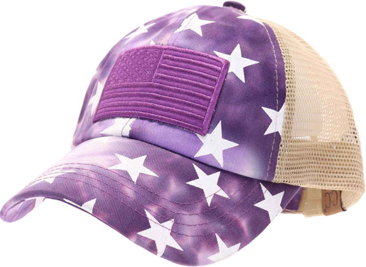 C.C Purple Patriotic Ball Cap