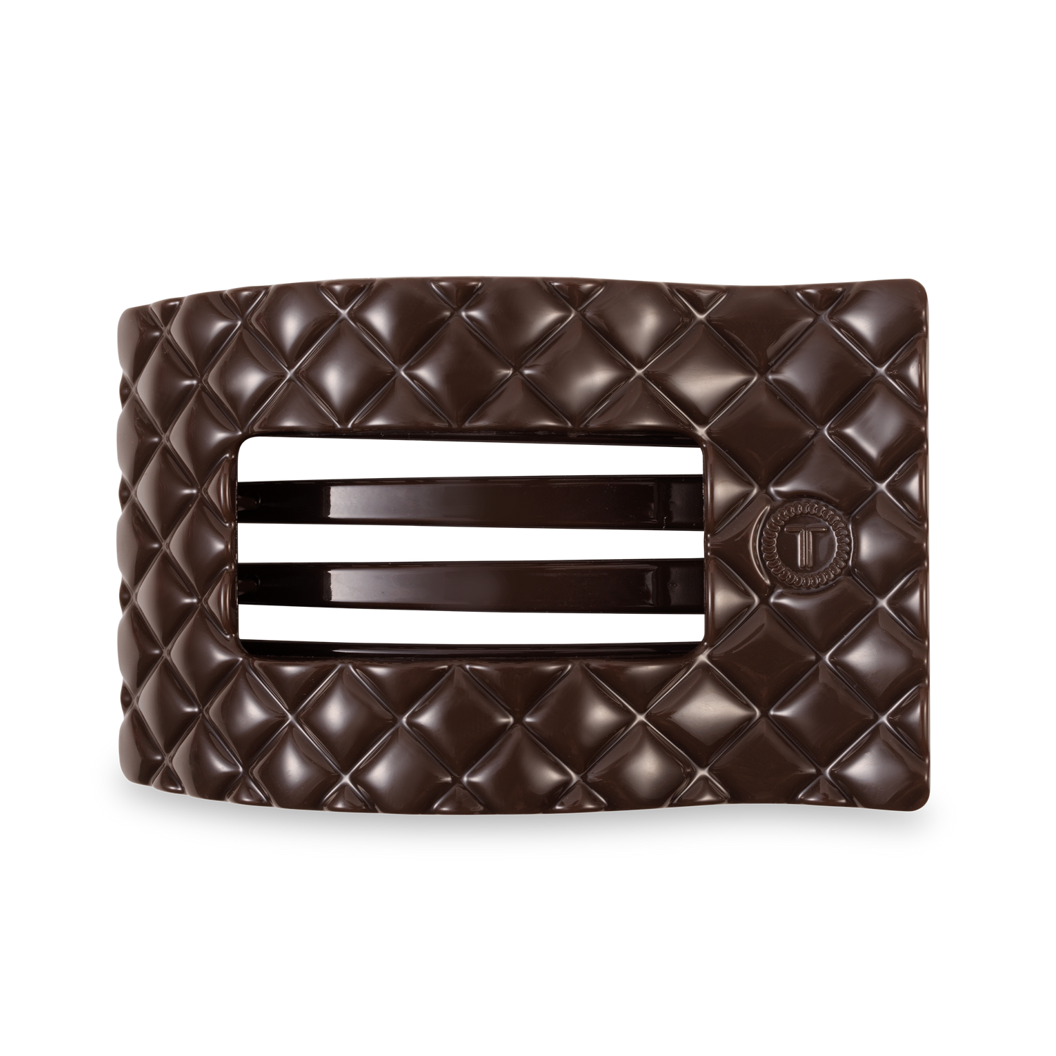 Teleties Flat Rectangle Clip Quilted Large - Truly Taupe