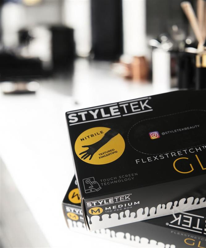 Styletek Black Nitrile Deluxe Touch Gloves - Medium