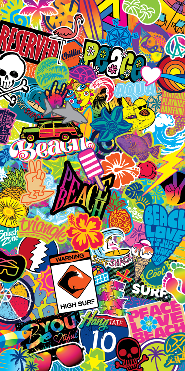 Decal Collage Beach Towel