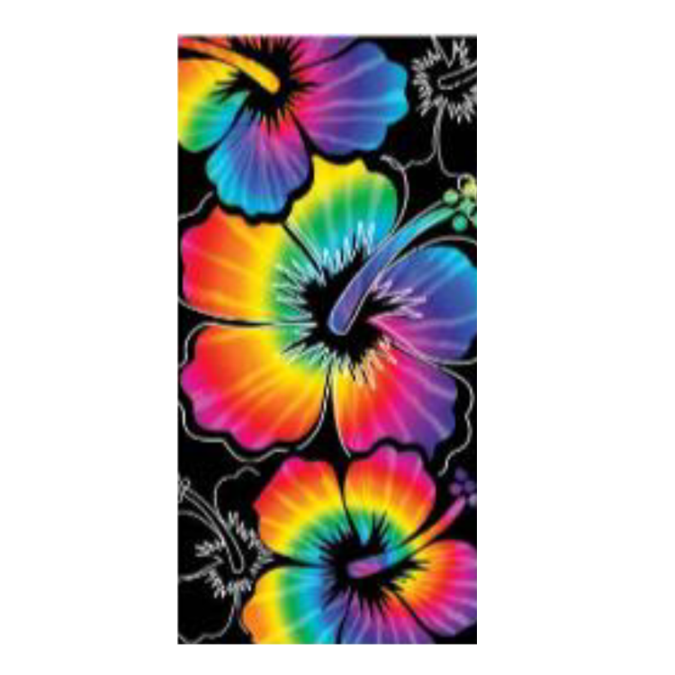 Hibiscus Tie-Dye Beach Towel