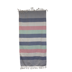 Beach Towel Striped Terry Fringe - Pink - PinkPro Beauty Supply