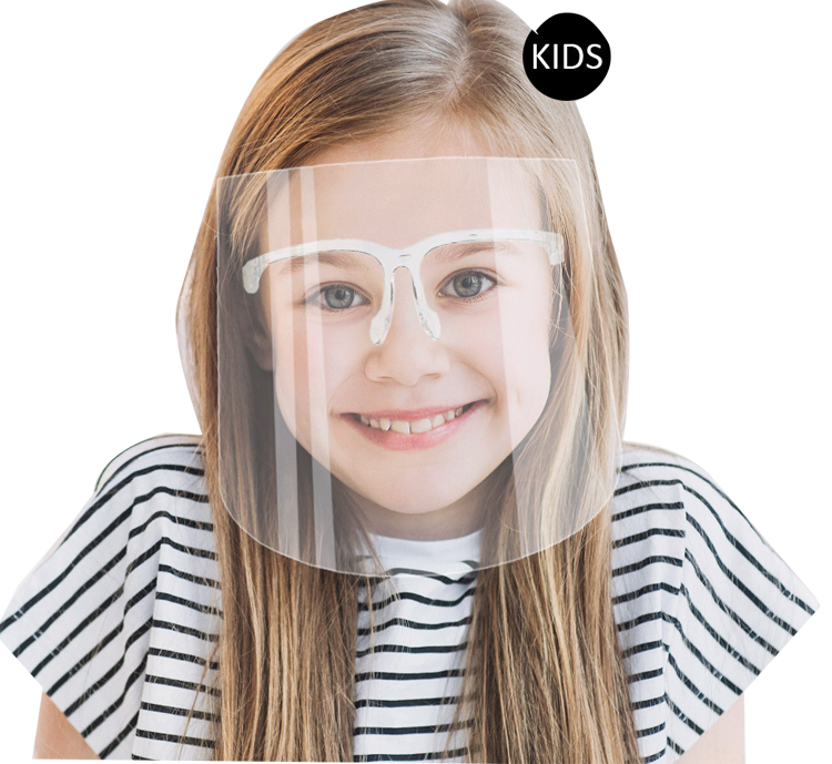 Kid's Face Mask Glasses Shield