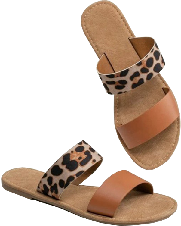 Two Band Leopard Sandals