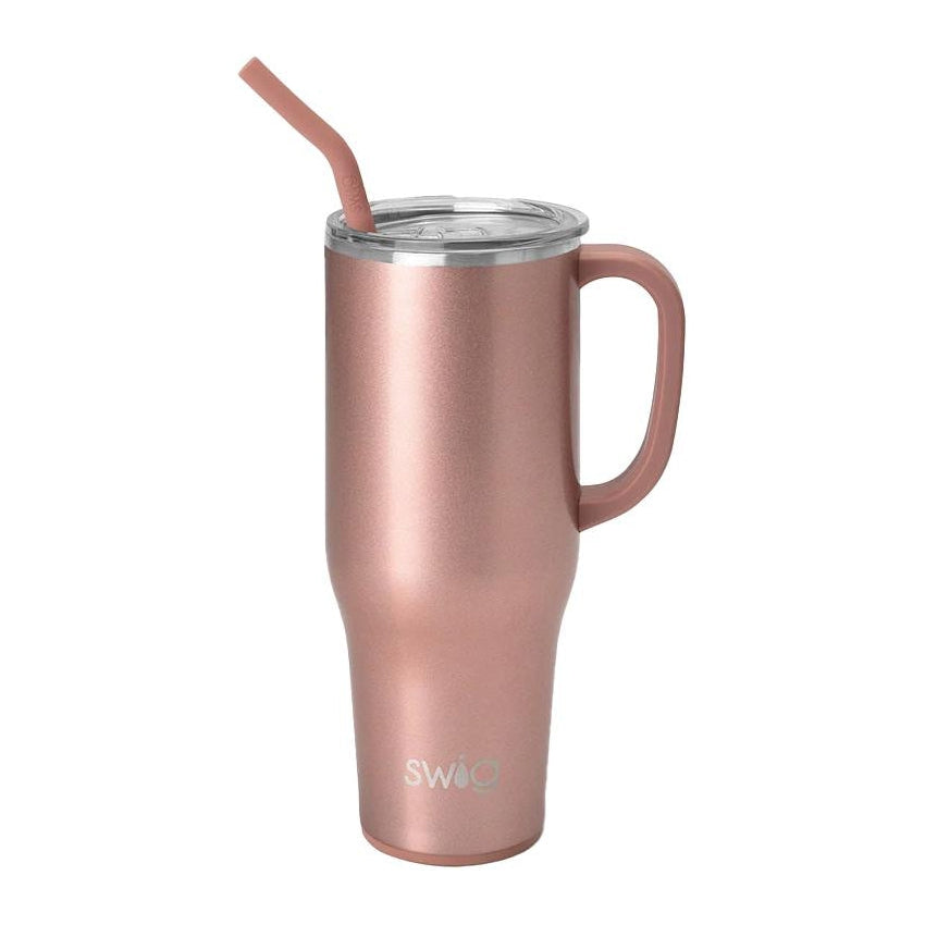 Simple Modern 40 oz Tumbler with Handle and Straw Lid Color Cream