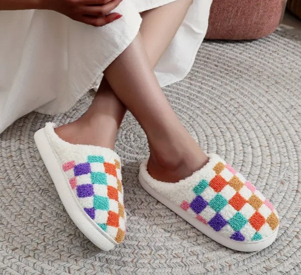 Vivid Checkered Slippers