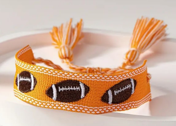 Embroidered Footballs Bracelet