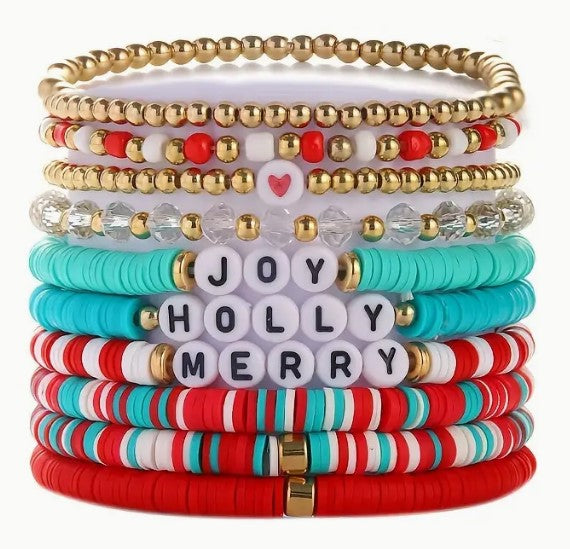 Bracelet Set 10pc Christmas