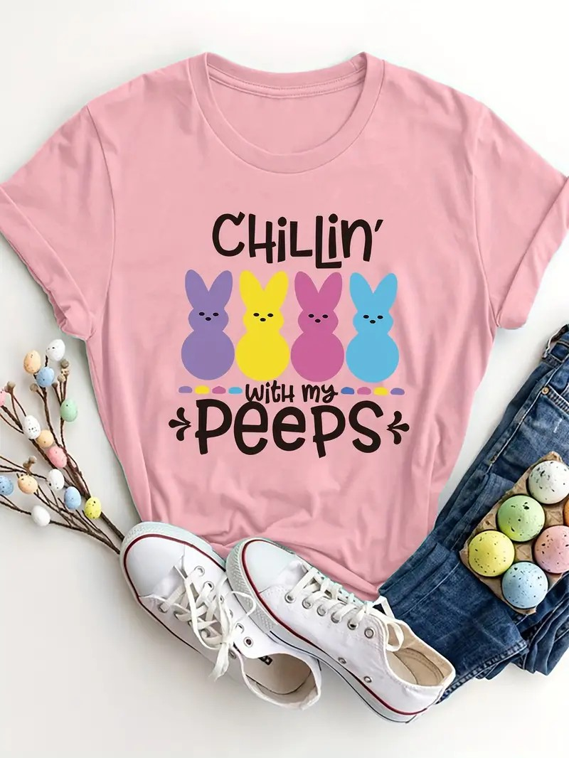 Graphic T-shirt Easter Chilling with my Peeps