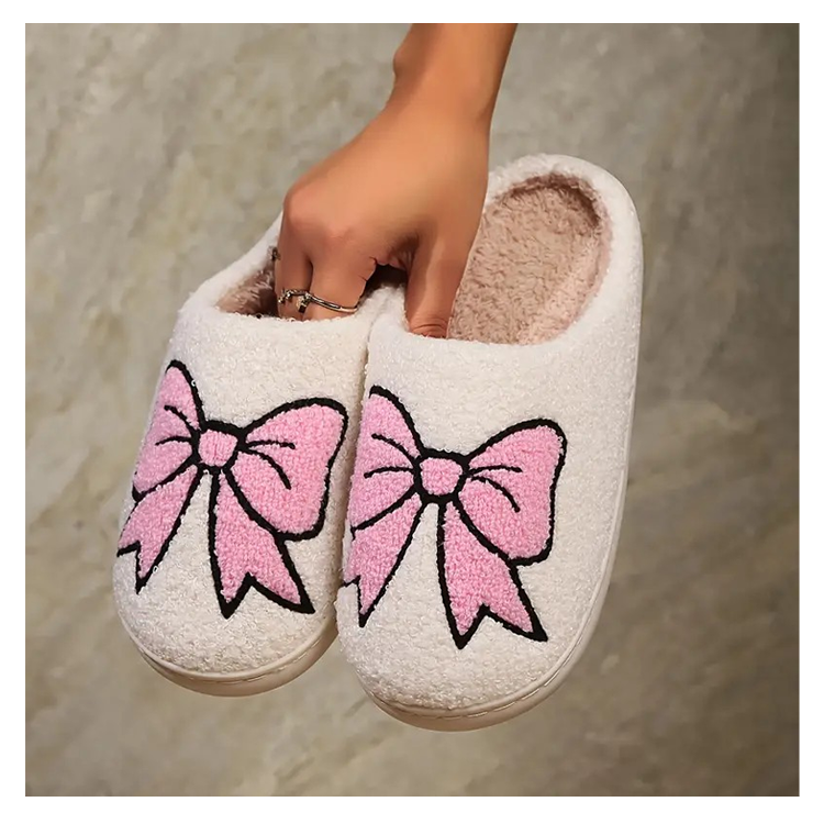 Pink Bow Slippers - L/XL