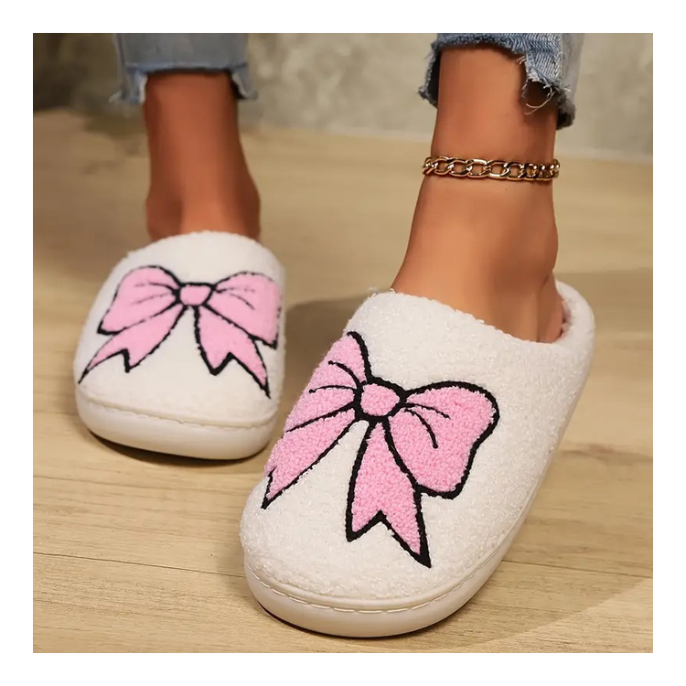 Pink Bow Slippers - L/XL