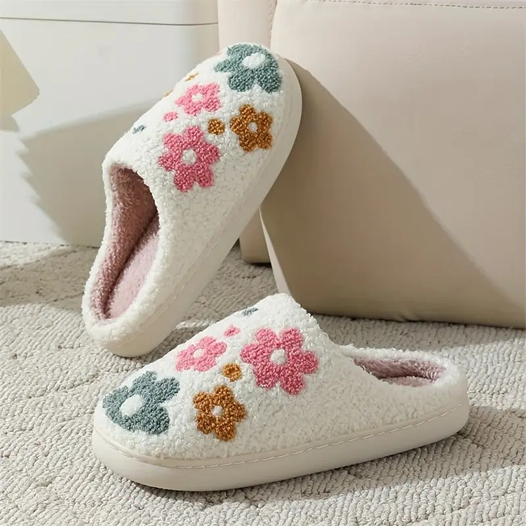 Floral Pattern Slippers - S/M