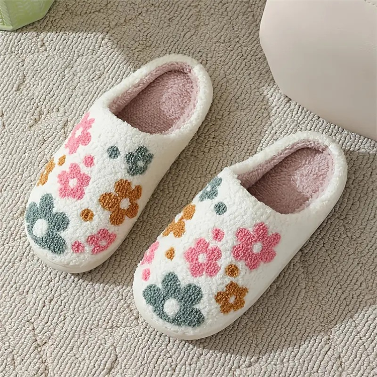 Floral Pattern Slippers - S/M