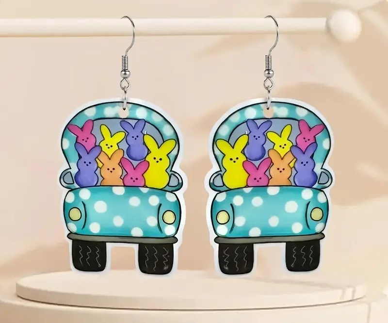 Easter Bunny & Car Acrylic Earrings