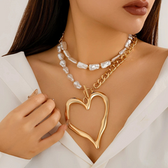 Hollow Heart Necklace Bead Chain - 2 Pieces PinkPro Beauty Supply