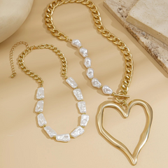 Hollow Heart Necklace Bead Chain - 2 Pieces PinkPro Beauty Supply