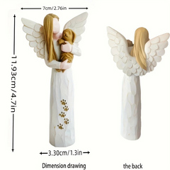 Gift Figurine - Angel Hugging Dog - PinkPro Beauty Supply