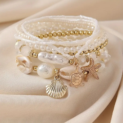 Bracelet Set Ocean Inspired Charms - 7 Pieces - PinkPro Beauty Supply