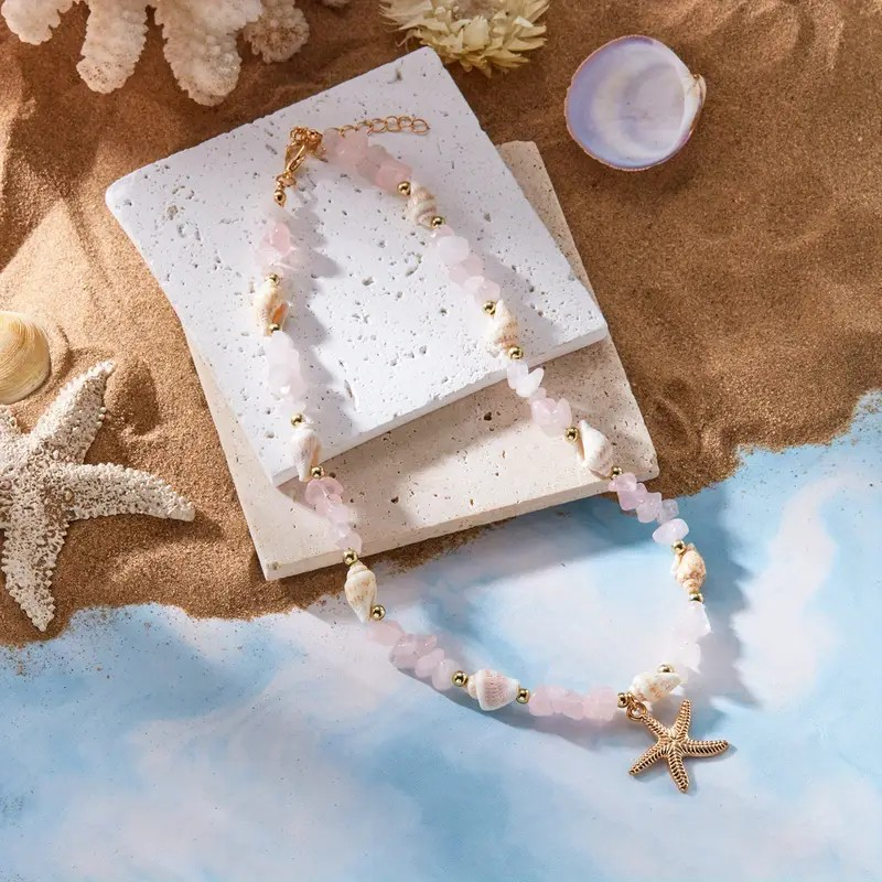 Jewelry Set Starfish & Shell Pink - 3 Piece