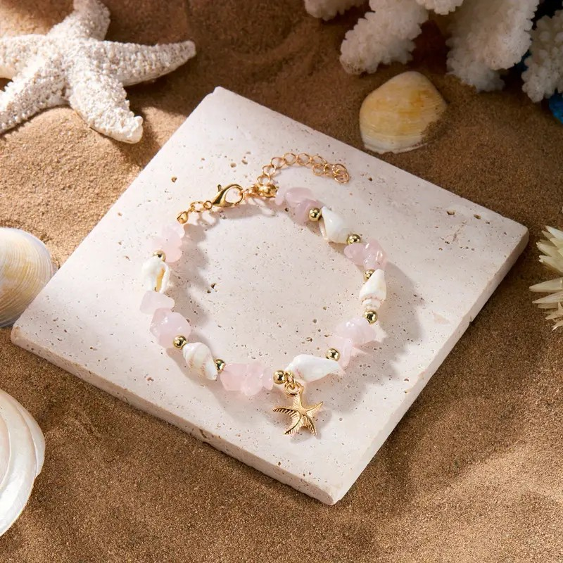Jewelry Set Starfish & Shell Pink - 3 Piece