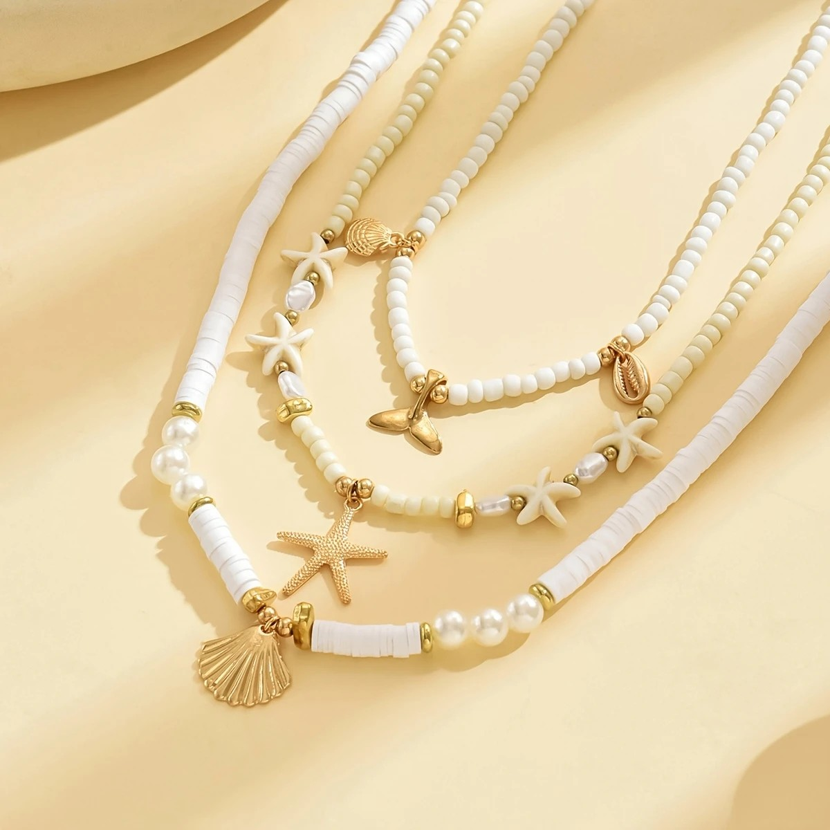 Necklace Layered Boho Beach Charms - 3 Piece Set