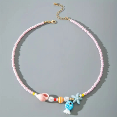 Charm Necklace Fish/Shell/Starfish - Pink PinkPro Beauty Supply
