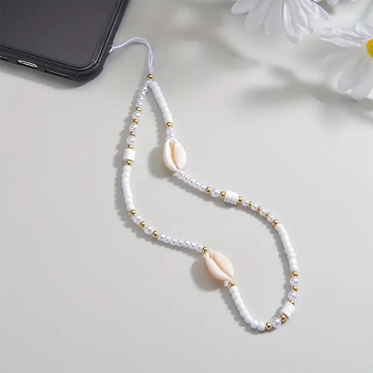 Cell Phone Charm Shell Pearls